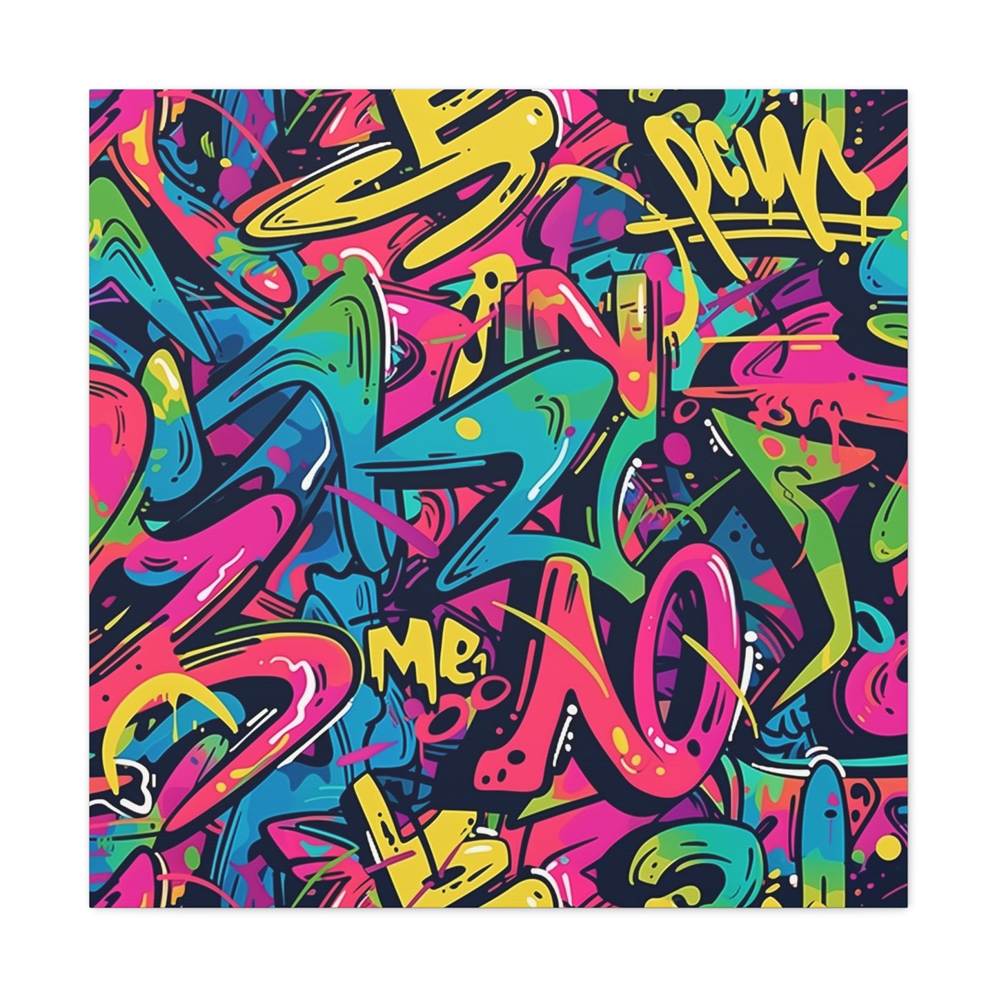 Neon Graffiti Urban Canvas: Vibrant Art for Modern Spaces | Canvas | Art & Wall Decor, Canvas, Fall Picks, Hanging Hardware, Home & Living, Indoor, Top Spring Products, Valentine's Day promotion | Prints with Passion