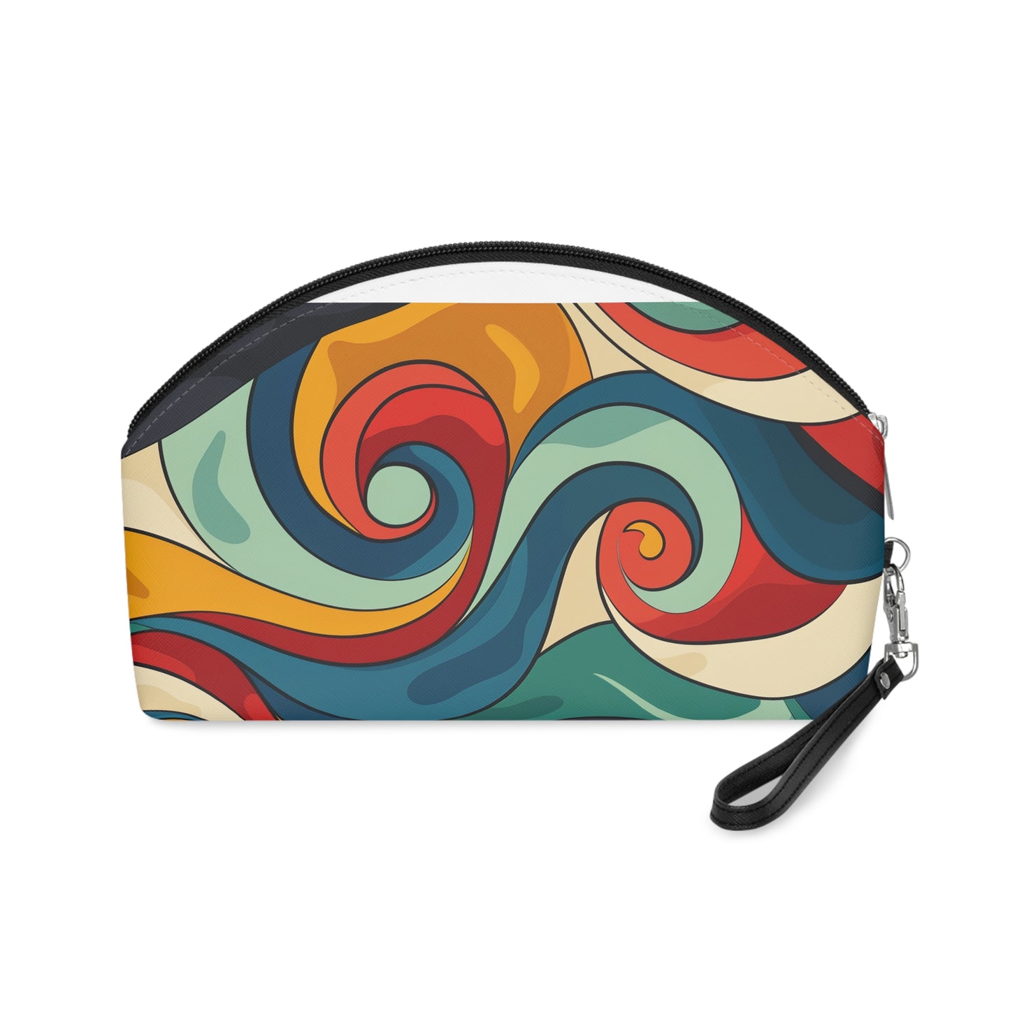 Retro Waves Makeup Bag: Vibrant & Seamless