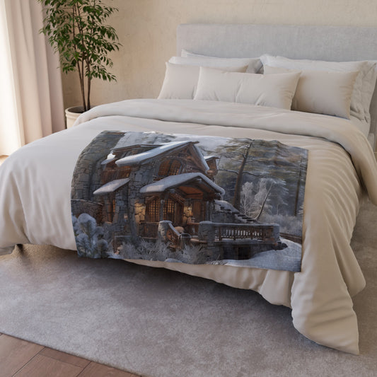 this blanket is perfect for adding a touch of rustic charm to your mountain-inspired decor. Whether you're snuggled up on the couch or adding an extra layer of warmth to your bed