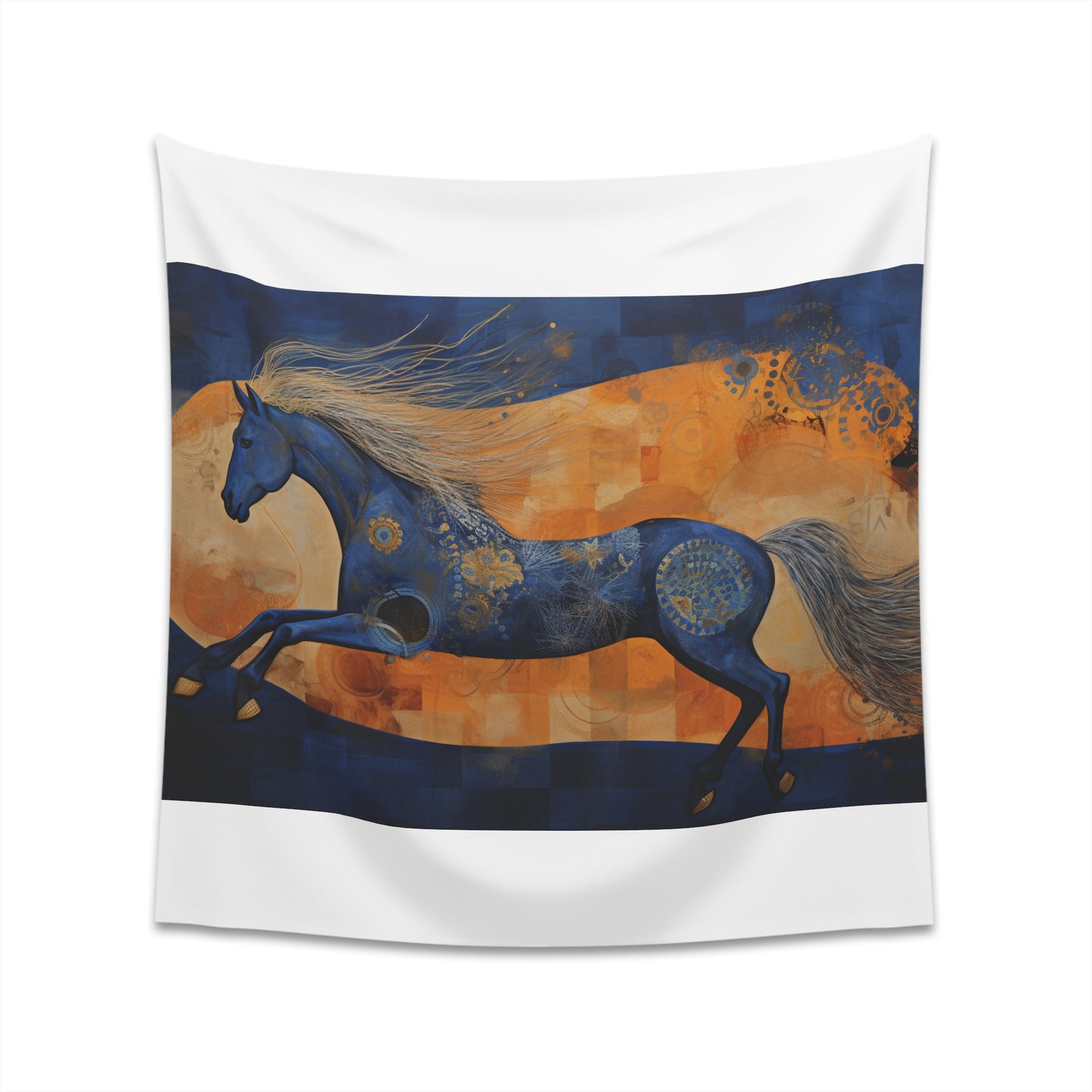 "Abstract Horse Tapestry: Equine Essence, High-Quality Artwork for Home Decor"