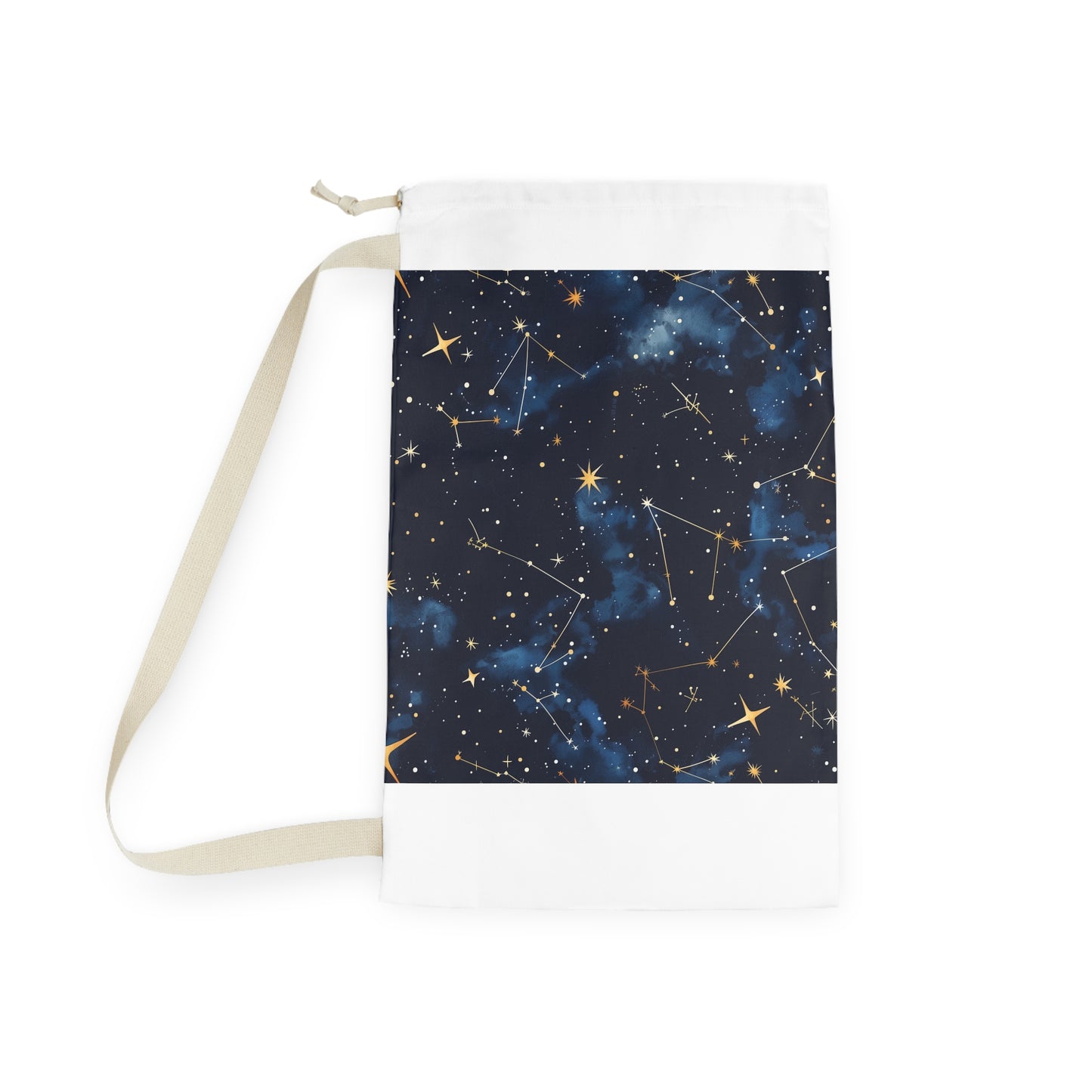 "Starry Night Laundry Bag - Constellation pattern laundry bag for stylish transport, celestial charm for home decor"