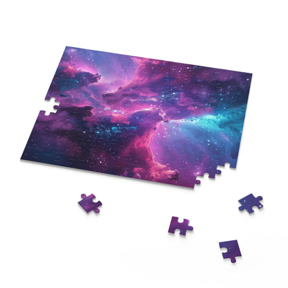 "Neon Space Galaxy jigsaw puzzle with vibrant celestial scene"