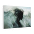 Abstract Waves Forming Human Silhouette — Canvas Wall Art — Side Profile & Stretched Corner Detail