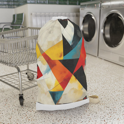 "Stylish geometric shape laundry bag for organized and chic laundry routine"