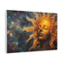 Sun God Painted with Nebulae — Canvas Wall Art — Side Profile & Stretched Corner Detail