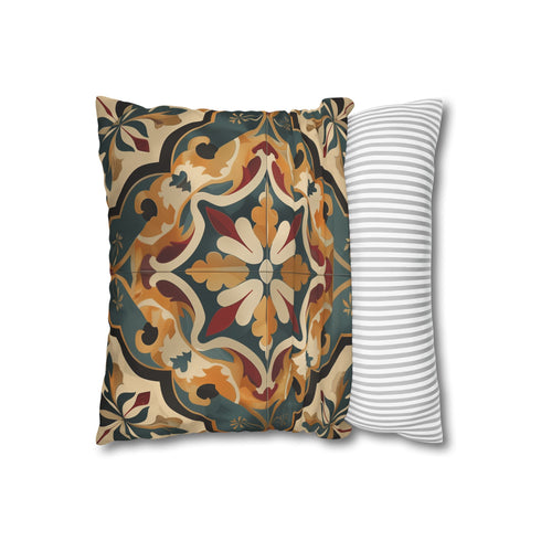 Artisan Tiles — Faux Suede Cushion Cover — Soft Brushed Fabric Texture Close-Up