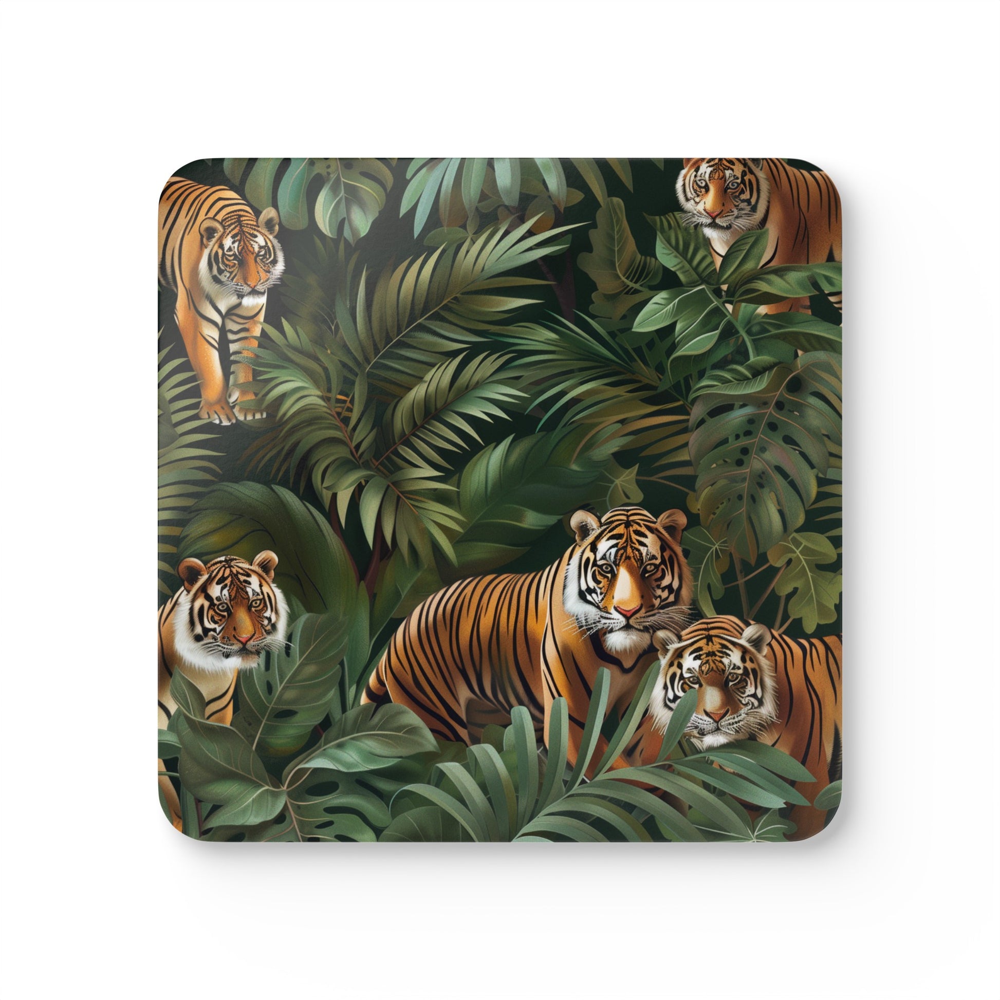 Jungle Safari Tiger Coaster Set | Home Decor | Accessories, Coasters, Desk, Kitchen, Kitchen Accessories, Sublimation, Summer Picks | Prints with Passion