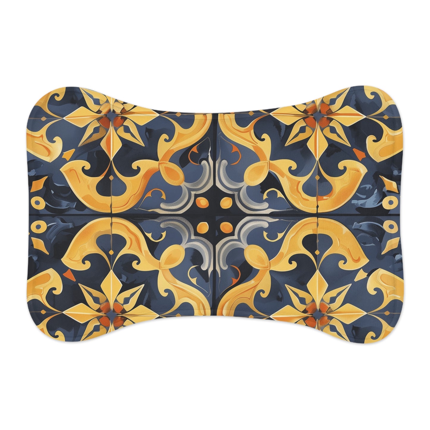 Artisan Tile Pet Feeding Mat: Chic & Functional Design