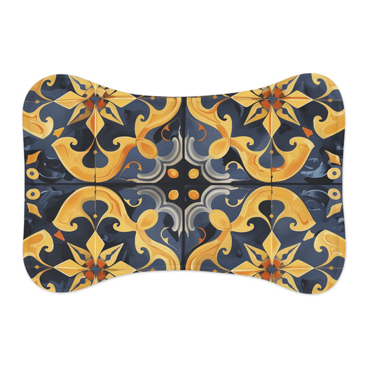 Artisan Tile Pet Feeding Mat: Chic & Functional Design