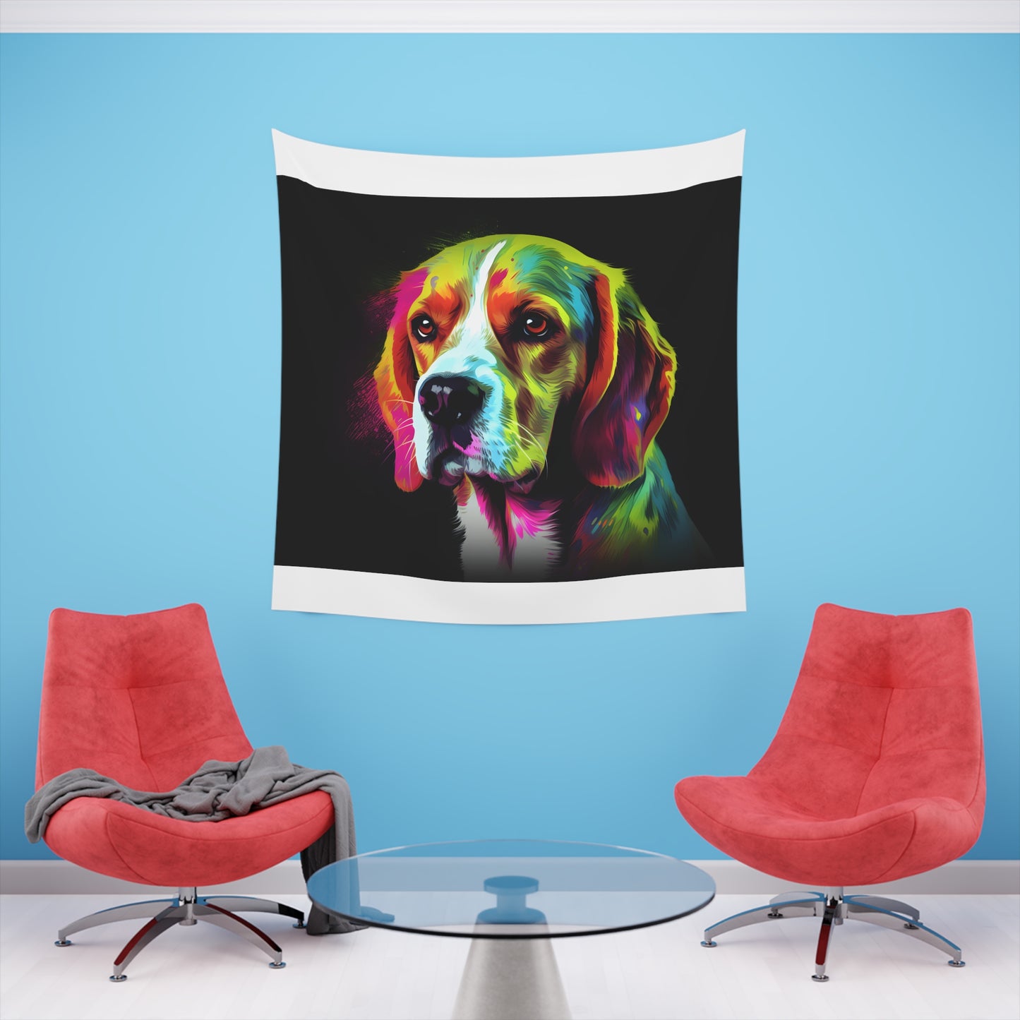 Beagle Bliss: A Tapestry of Snuggles and Sniffs | Wall Tapestry | All Over Print, AOP, Decor, Halloween, Home & Living, Home Decor, Indoor, Spring Essentials, Sublimation, Tapestry | Prints with Passion