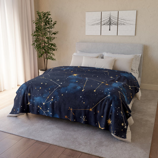 Explore the celestial beauty with our Starry Night Sky Celestial CD Blanket