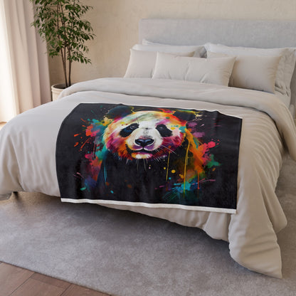 Adopt a panda today with our Smiling Panda Blanket. This Blanket features a delightful watercolor design of a happy panda