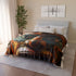 Ancient Mask Radiating Cosmic Energy Plush Fleece Throw Blanket