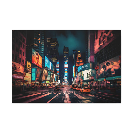 Nighttime Bustle Canvas: Pod Times Square | Canvas | Art & Wall Decor, Canvas, Fall Picks, Hanging Hardware, Home & Living, Indoor, Top Spring Products, Valentine's Day promotion | Prints with Passion