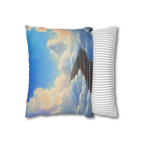A Staircase Leading to the Clouds Representing Ambi Double-Sided Square Cushion Cover