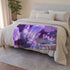 Neon Crystals Blooming in Wasteland Plush Fleece Throw Blanket