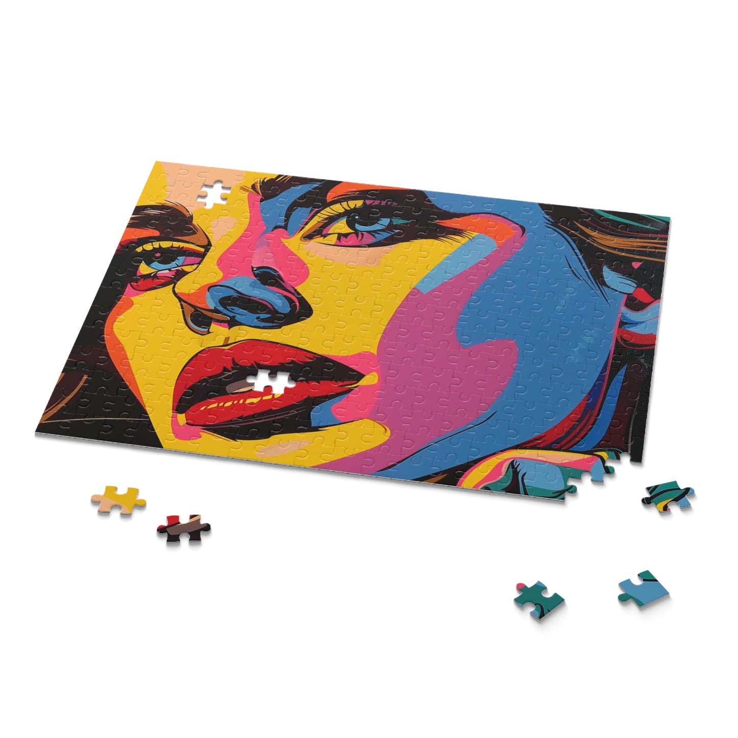 Colorful Pop Art Portrait Jigsaw Puzzle - Perfect Gift for Art Enthusiasts and Creativity Lovers