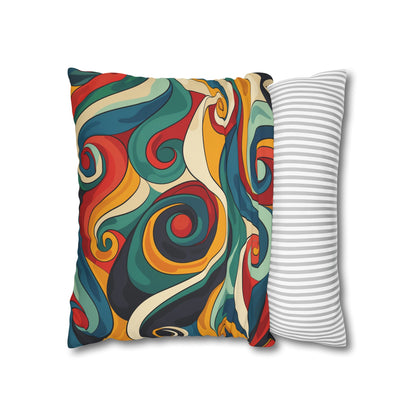 "Vintage Vibes Pillowcase with Retro Waves Seamless Pattern for Chic Décor"