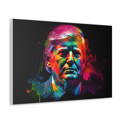 Trump Neon Watercolor Canvas Print