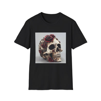 Memento Mori: Gothic Skull & Roses T-Shirt | T-Shirt | DTG, Men's Clothing, Regular fit, T-Shirts, Unisex, Women's Clothing | Prints with Passion