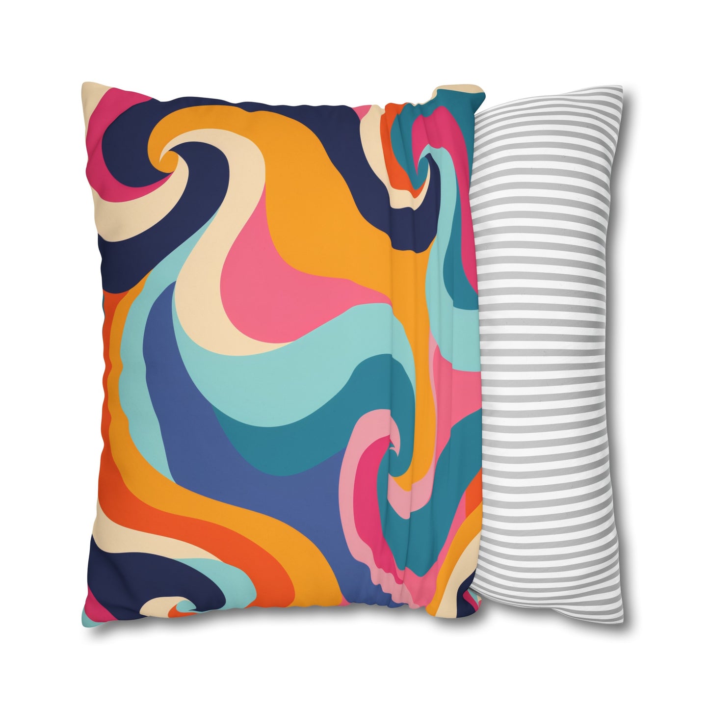 "Add a pop of color to your bedding with our Retro Waves pillowcase set - a fun and stylish addition for your bedroom decor"