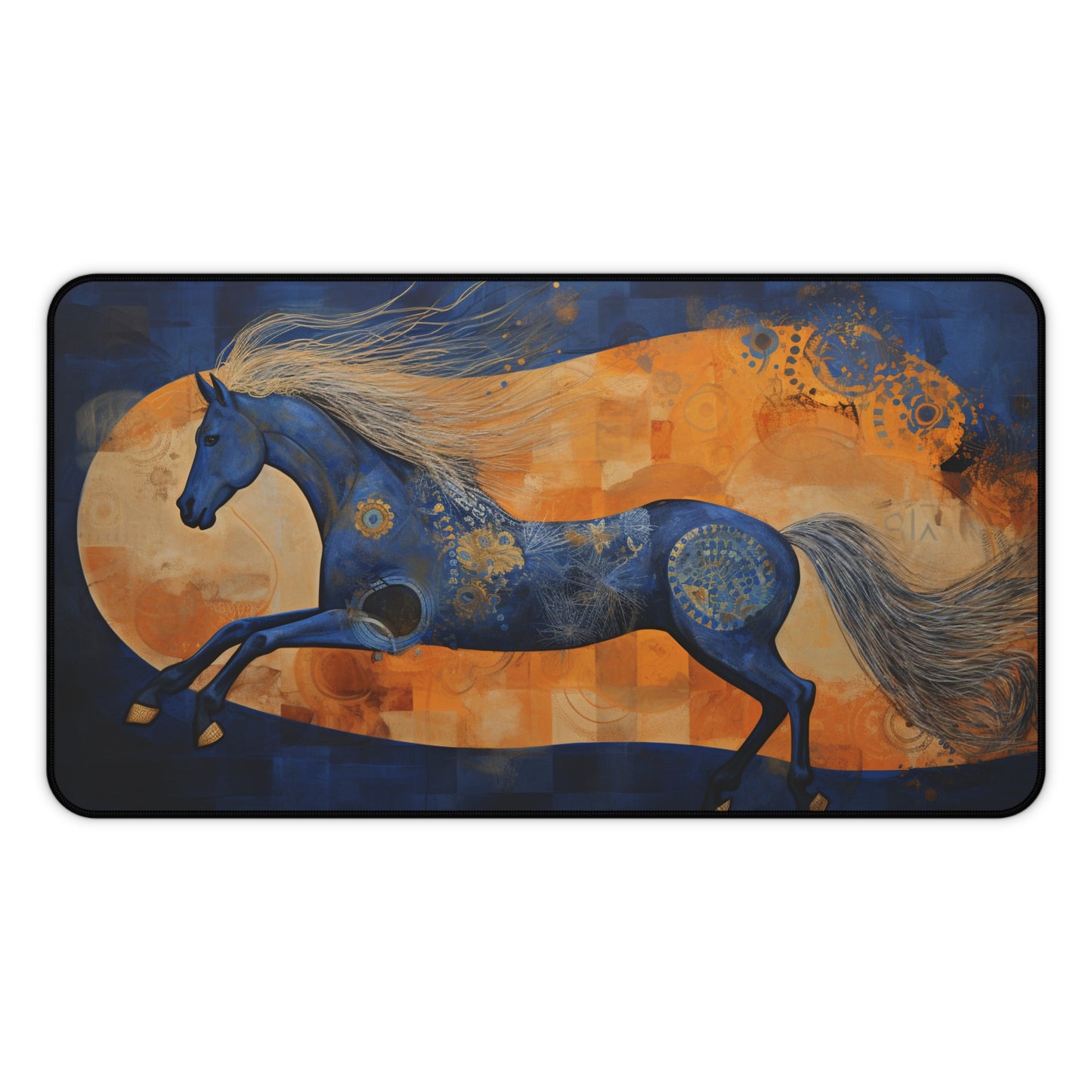 "Abstract textured horsefull body desk mat for elevated workspace sophistication"