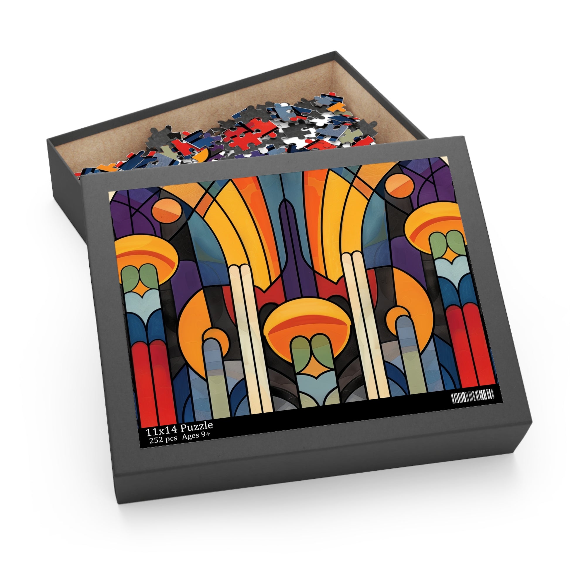 "Deco Abstract Puzzle Collection - Vibrant art deco jigsaw puzzle with intricate patterns"