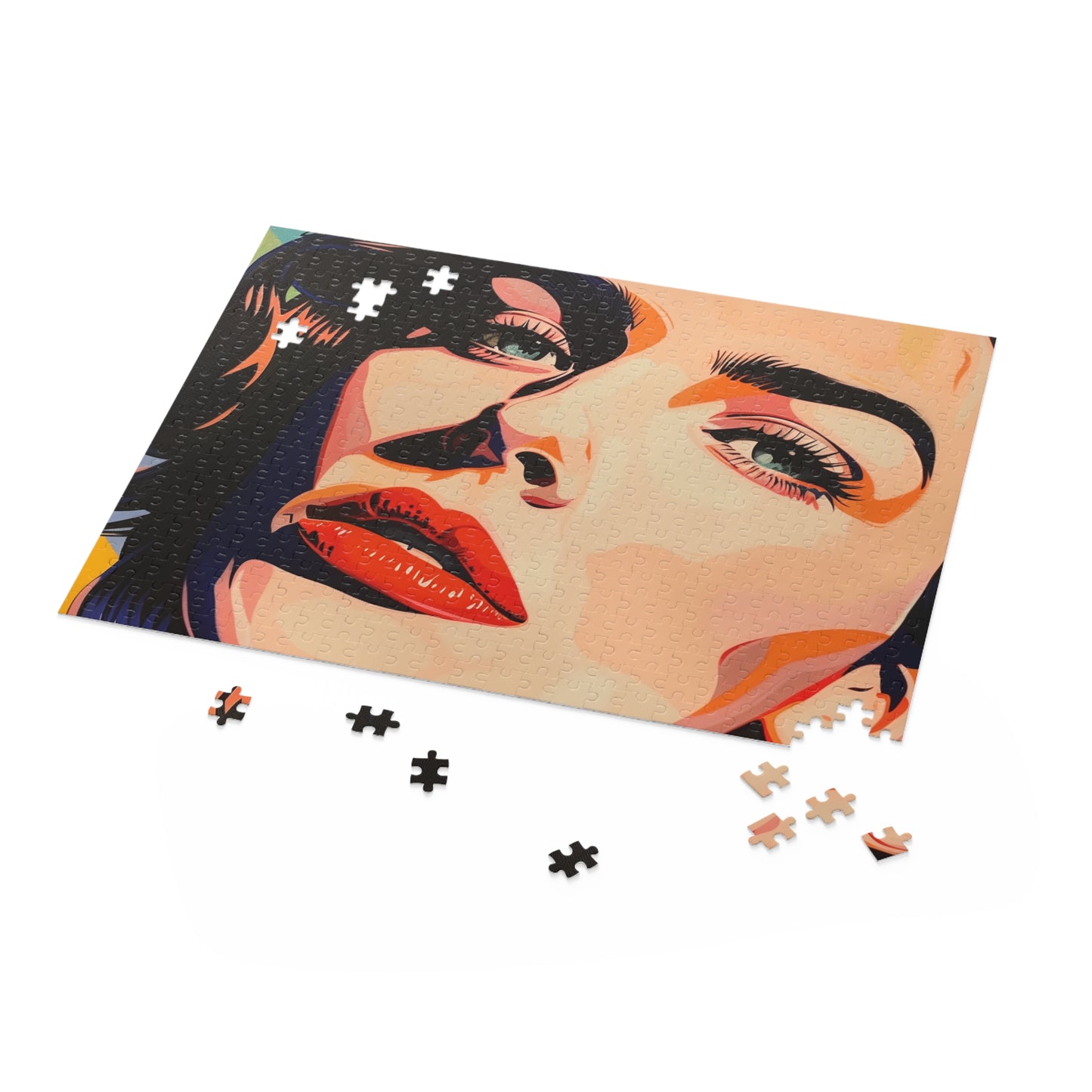 Colorful Pop Art Portrait Jigsaw Puzzle for Art Enthusiasts - Vibrant colors and intricate details make this puzzle a fun challenge!