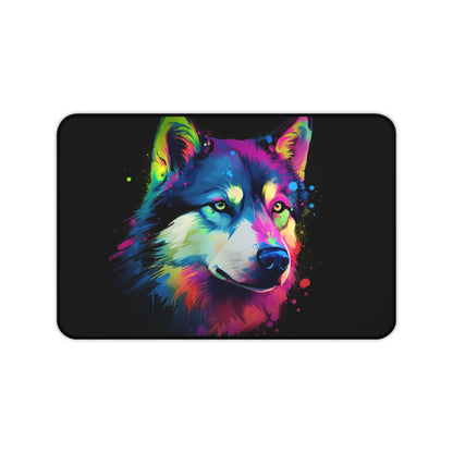 "Adorable Husky Pup Desk Mat for Charm and Protection"