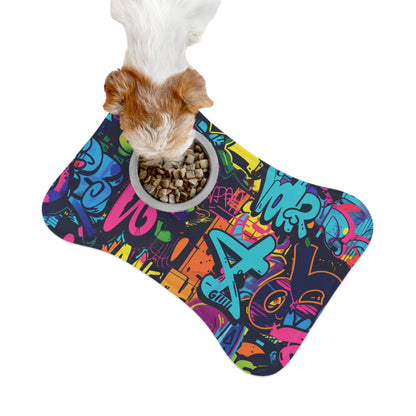 Neon Graffiti Pet Feeding Mat