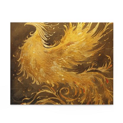 "Phoenix Rising Mythology Jigsaw Puzzle - Stunning image of mythical bird emerging from ashes"