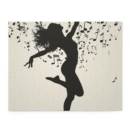 "Mesmerizing Dancer's Musical Silhouette Puzzle for Dance Enthusiasts"