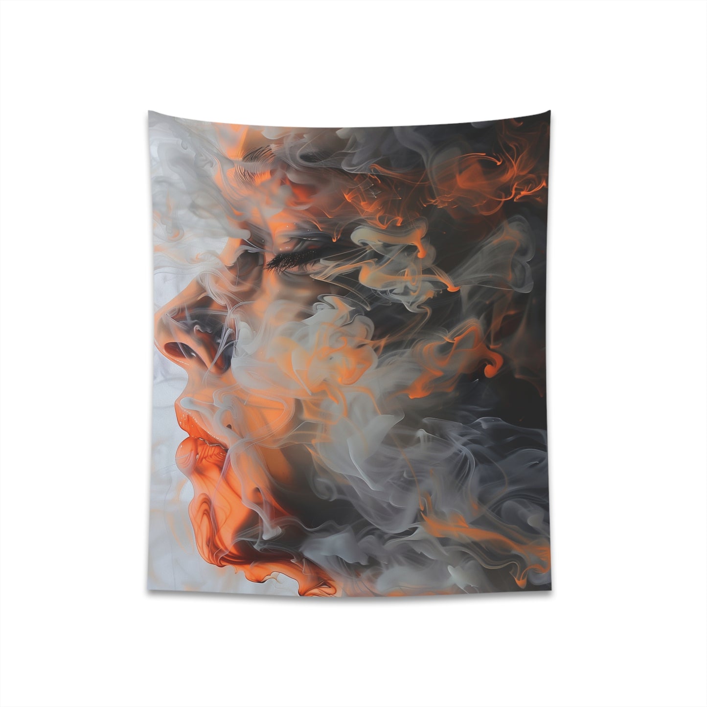 "Smoke Tapestry Artwork - Intricate swirls and ethereal patterns on high-quality fabric, perfect for all seasons. Makes a great gift! Available in 2 sizes. Shop now at BenCPrints."