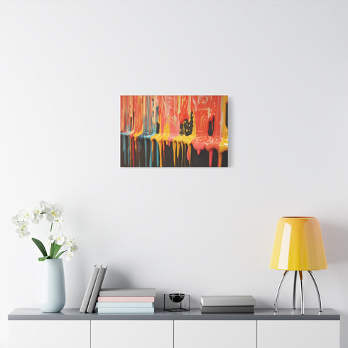 Dripping Paint Forming Universe — Canvas Wall Art — Kiln-Dried Pine Frame & Ready-to-Hang Back View