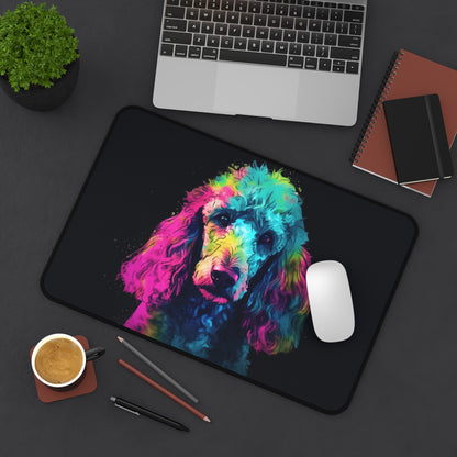 "Poodle Pup Desk Mat - Adorable and protective desk accessory for home office"