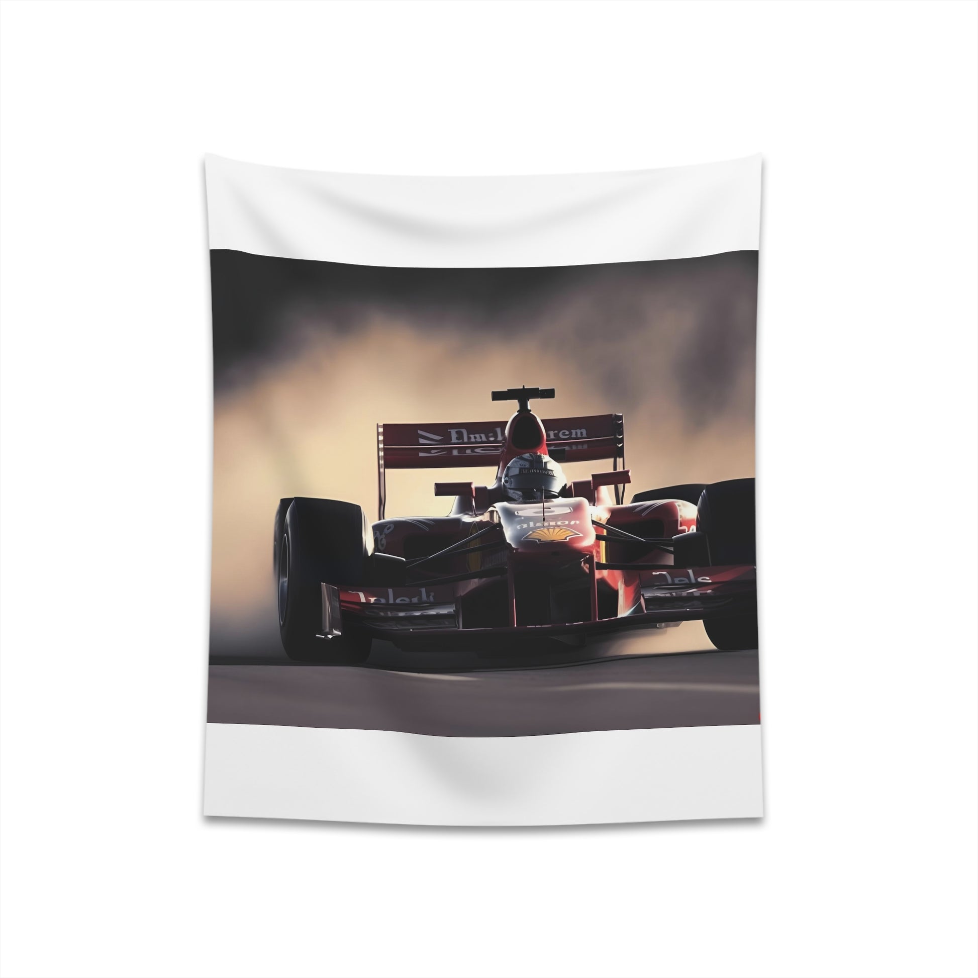 Formula Fury Tapestry of Speed - Vibrant colors, sleek race cars, and adrenaline-inducing design. Perfect gift for racing fans!