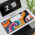 Vibrant Retro 70s Ocean Waves — XL & XXL Desk Mat — 3mm Non-Slip Natural Rubber Base Detail
