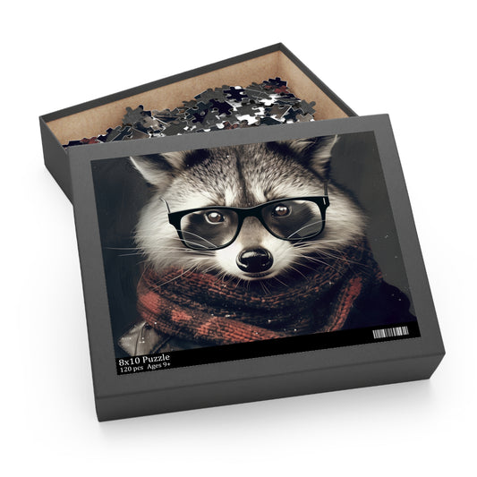 Raccoon Hipster Glasses Puzzle | Puzzle | Back-to-School, Fall Picks, Games, Holiday Picks, Home & Living, Puzzles, TikTok, Valentine's Day, Valentine's Day Picks | Prints with Passion