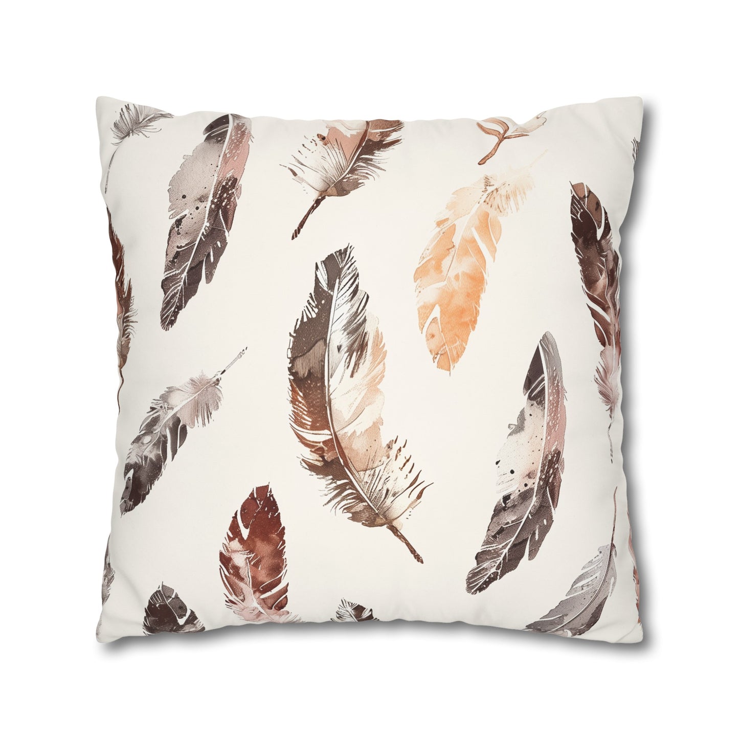 "Boho Feathers Pillow Case - Stylish oasis with trendy seamless pattern of delicate feathers, elevate your sleep space with this chic accessory"