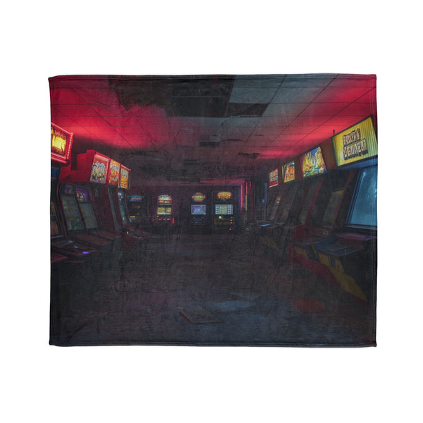 Abandoned Arcade Glowing in the Dark Plush Fleece Throw Blanket