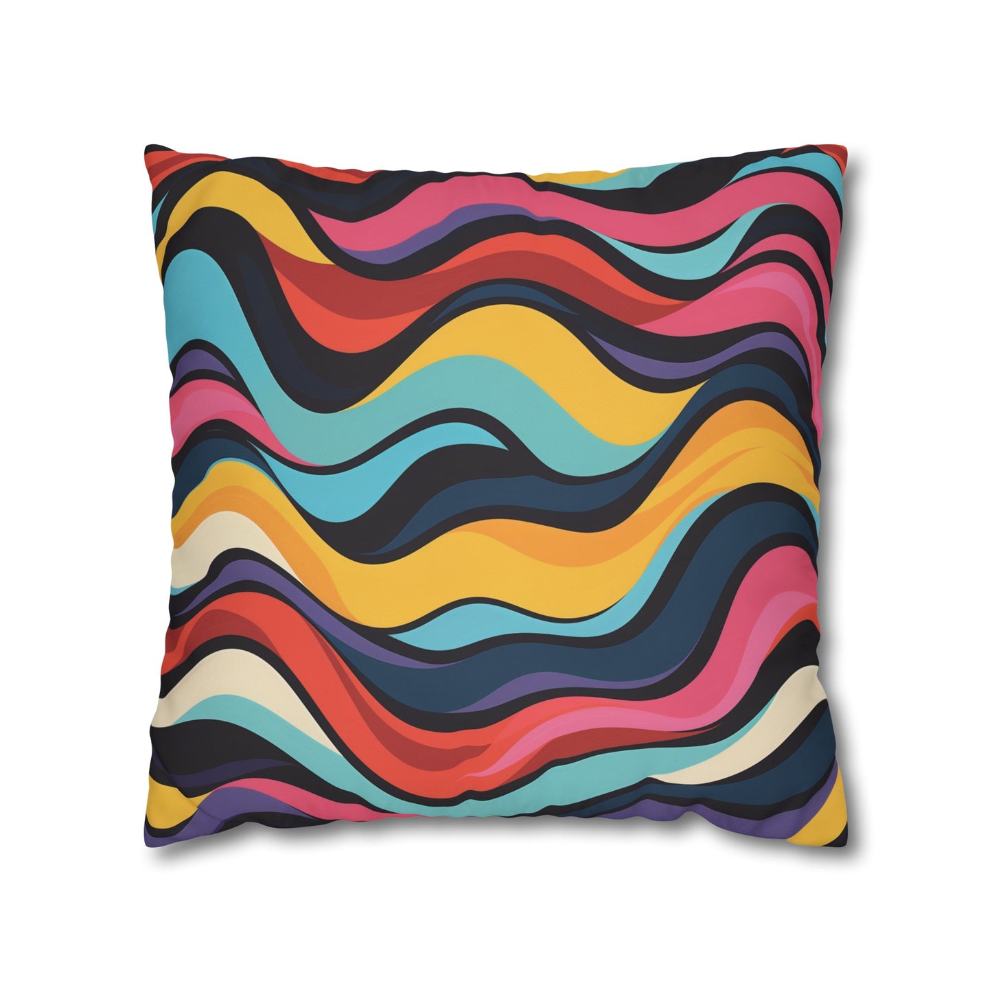 "Vibrant Retro Waves Pillow Case for Stylish Bedding Collection"