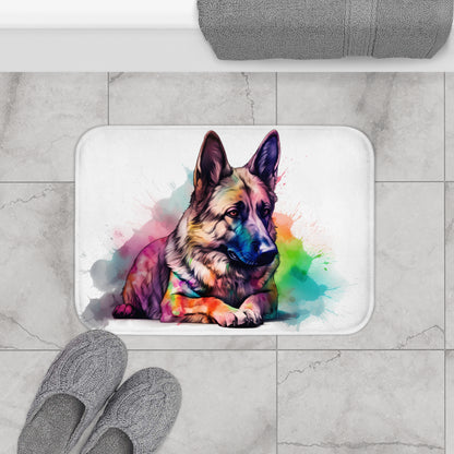 German Shepherd Companion Bath Mat | Bath Mats | Bath, Bathroom, Home & Living, Indoor, Sublimation | Prints with Passion