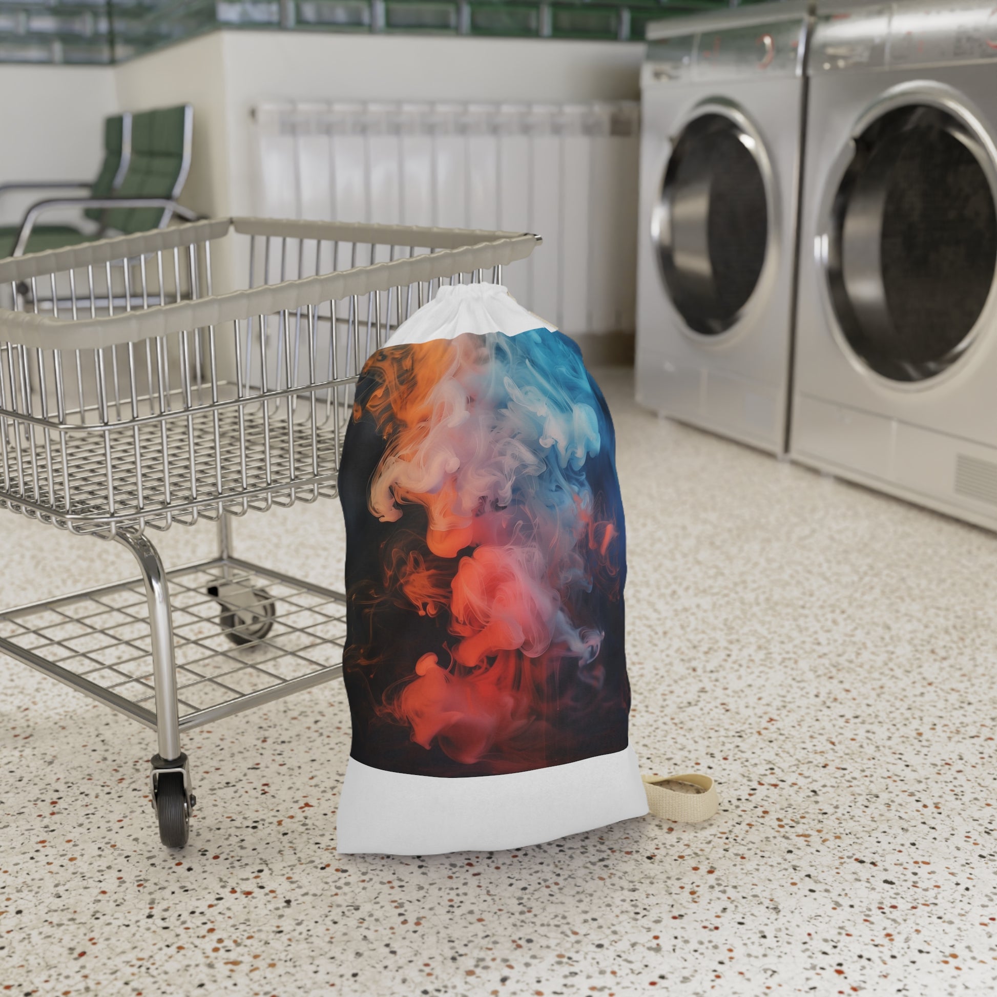 Abstract smoke art laundry bag, durable and stylish addition to your laundry routine, perfect for modern homes.