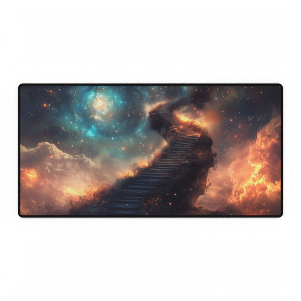 Spiral Staircase into Stars — XL & XXL Desk Mat — Full Top-Down Artwork View