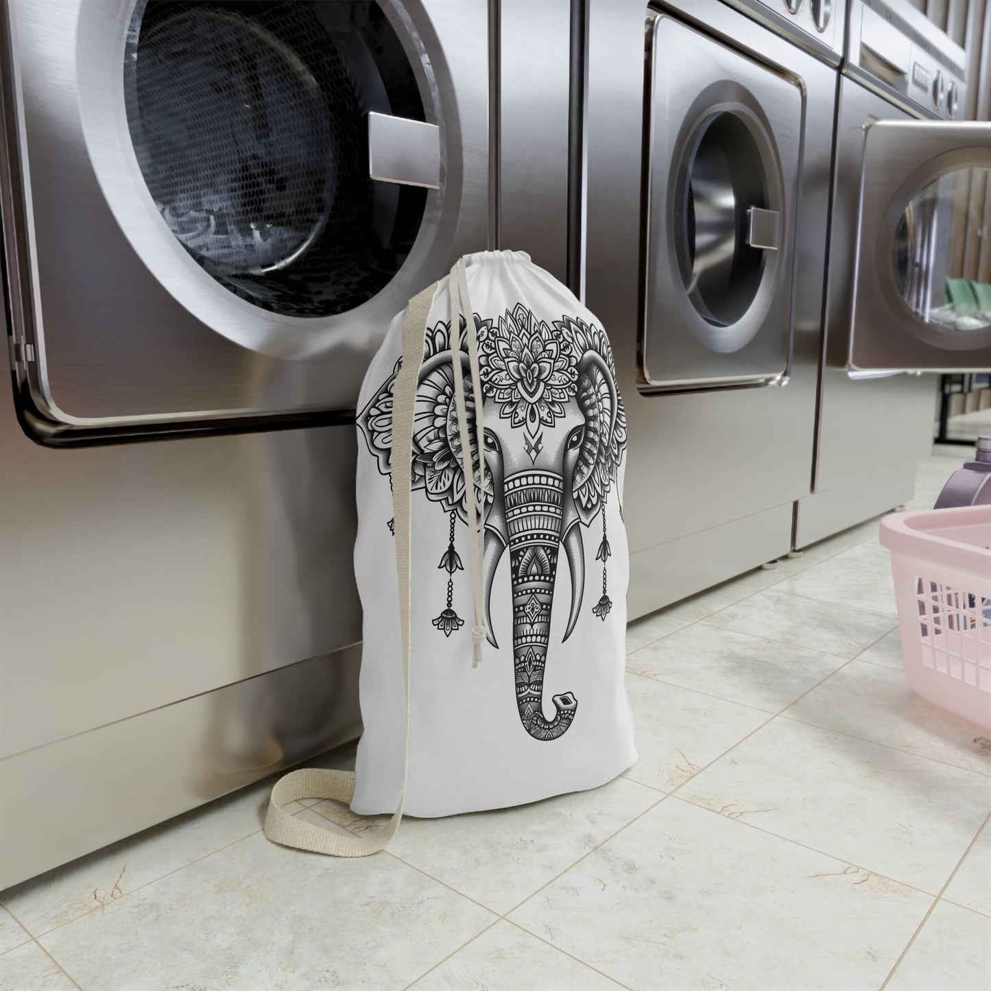 Mandala Elephant Laundry Bag - Stylish and durable laundry essential with intricate global-inspired design