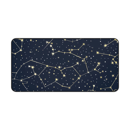 "Starry Night Desk Mat - Illuminate workspace with twinkling constellation stars pattern for celestial beauty"