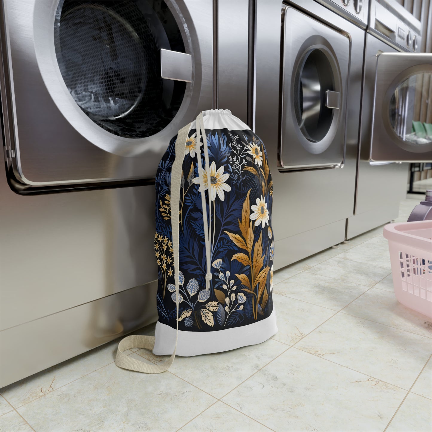 "Wildflower Meadow Laundry Bag - Durable and stylish floral patterned pillowcase for laundry organization"