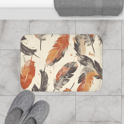 Boho Feathers Bath Mat