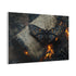 Lava Moth Resting on Burning Scroll — Canvas Wall Art — Product Detail View 6