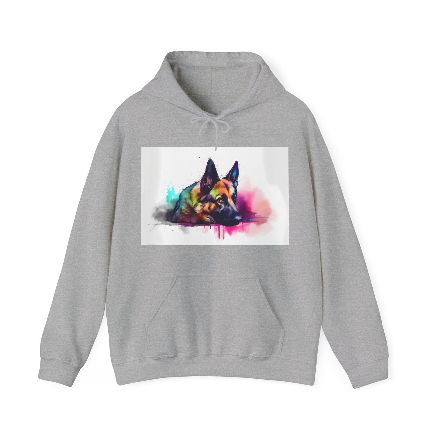 Standing Guard GSD Watercolor Hoodie